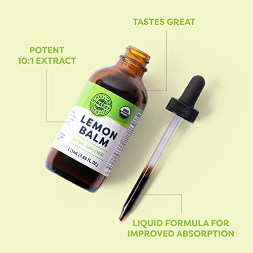 Vimergy USDA Organic Lemon Balm Extract, 115 Servings – Supports Calm and Relaxed Feeling– Relief from Occasional Nervous Tension – Alcohol-Free – Gluten Free, Non-GMO, Kosher, Vegan & Paleo (115 ml)