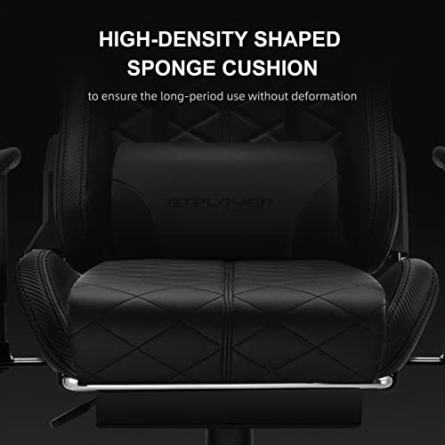 GTPLAYER Gaming Chair, Computer Chair with Bluetooth Speakers, High Back Ergonomic Office Chair Desk Chair with Lumbar Support, Height Adjustable Game Chair with Footrest 330LBS, Black