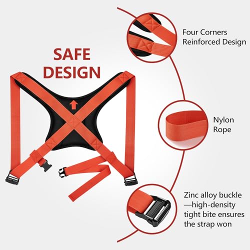 KEDSUM Moving Straps & Lifting Straps, 2-Person Lifting Straps Moving, Anti-Slip Adjustable Lifting Straps Dolly for Move and Carry Furniture, Appliances, Mattresses, Hold Up to 800lbs, Medium Size