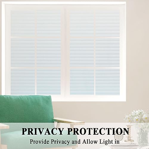 Privacy Blinds Window Film,Stained Glass Door Film,Static Cling Window Tint,Heat Control Anti UV Removal Window Cling for Office and Home,17.5 inches by 78.7 inches