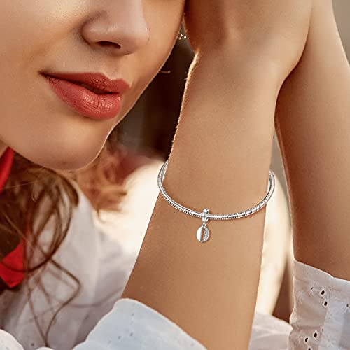 FOREVER QUEEN Lucky Number 0 Charm S925 Sterling Silver Pendant Dangle Bead with Cubic Zirconia fit Charms Bracelet Necklace Meaningful Anniversary Jewelry for Girlfriend Wife Mother Daughter