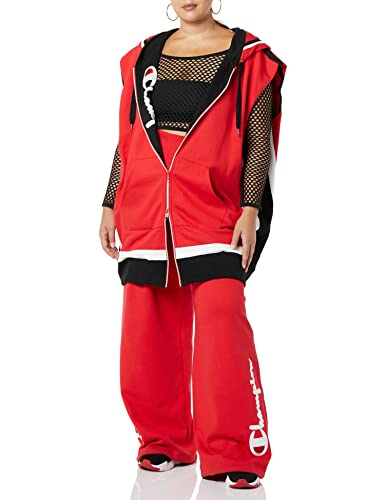 Champion Women's Making the Cut Season 3 Episode 2 Champion Collab Winning Look Rafael's Reverse Weave Oversized Vest Hooded Sweatshirt, Red, X-Small-Medium US