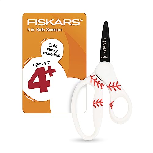 Fiskars® MVP Non-stick Pointed-tip Kids Scissors, Baseball (5 in.)