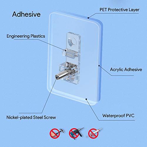 LAIGOO 4 Pcs Screw Adhesive Hook Sticker/Wall Hook Replacement for Banthroom Shelf Floating Shelves