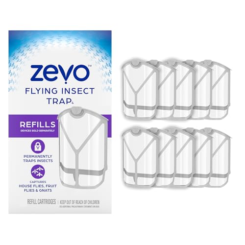 ZEVO Flying Insect Trap Refill Cartridges, Fly Trap, Fruit Fly Trap (10 Refill Cartridges)