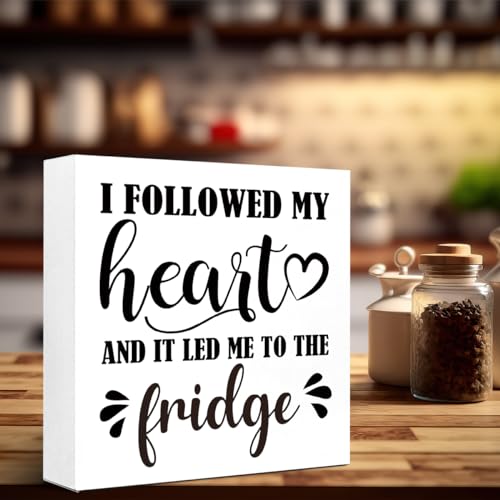 Meals and Memories are Made Here Kitchen Sign Decor,Kitchen Counter Decor,Funny Kitchen Signs,Farmhouse Kitchen Wooden Box Sin Decor for Kitchen Shelf Counter Desk Table Decor