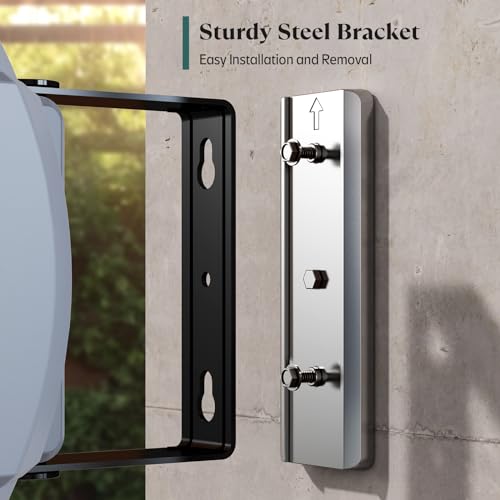 Gilbest Retractable Garden Hose Reel,1/2 in x 65 ft Wall Mounted Hose Reel, with 10- Function Sprayer Nozzle, Any Length Lock/Slow Return System/Wall Mounted/180°Swivel Bracket (Grey)