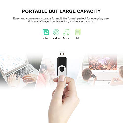 KEXIN 100 Pack 1GB USB Flash Drive Bulk Pack Thumb Drive Bundle USB Drives Jump Drive USB Stick 1 GB Swivel Design Memory Stick Black