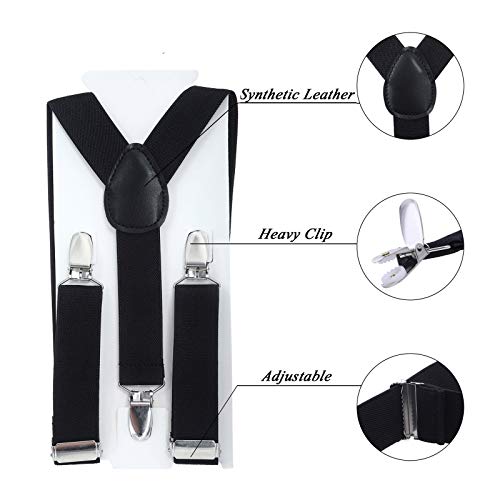 Kajeer Kids Suspender Bowtie Necktie Sets - Adjustable Elastic Classic Accessory Sets for 6 Months to 13 Year Old Boys & Girls (Orange, 26 Inches (Fit 6 Months to 6Years))