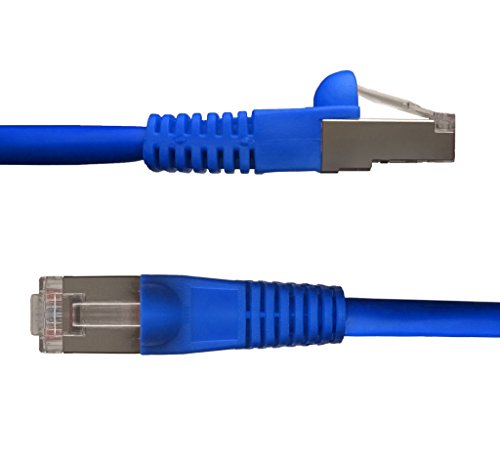 NTW Cat6 Ethernet Cable Shielded 100 FT Blue Plated RJ45 Connector Internet LAN Wire Cable Cord for Modem Router PC Mac Laptop PS2 PS3 PS4 Xbox 360 Patch Panel Faster Than Cat5 Cat5e (Model: 345-S6-100BL)