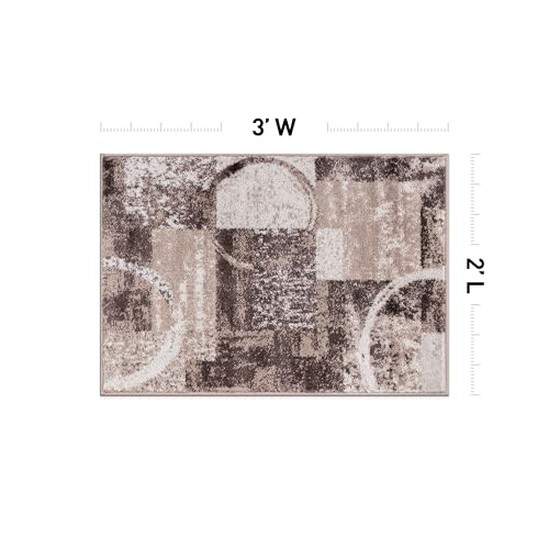 Rugshop Contemporary Abstract Circle Design Soft Area Rug 5'3" x 7'3" Gray