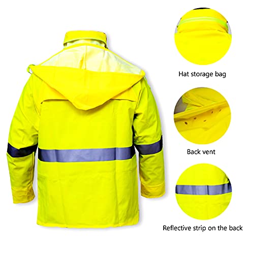 HANMENGXUAN Rain Suits for Men Women Waterproof, Breathable Rain Coats, Durable Rain Gear Jacket Pants(Black,Small)