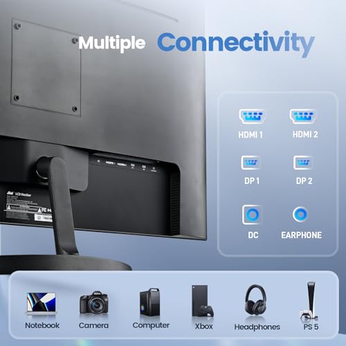 Jlink 2K Computer Monitor 32 Inch Monitor, IPS 1440P Monitor with Ultra-Thin Bezel, 104% sRGB Widescreen QHD AMD Display, Freesync and G-sync, HDMI VGA Mini DP+DP 3.5mm AUX Port, HDR Low Blue Light