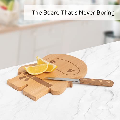 NEW!! Cutting Board & Knife Set by OTOTO - Wooden Cutting Boards for Kitchen - Housewarming Gift, Small Cutting Board Wood, Funny Kitchen Gadgets, Cooking Gifts