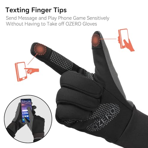 OZERO Winter Gloves for Women - Touchscreen Anti-Slip Palm Windproof Thermal Cycling Glove for Texting Hiking Driving Running (Small)