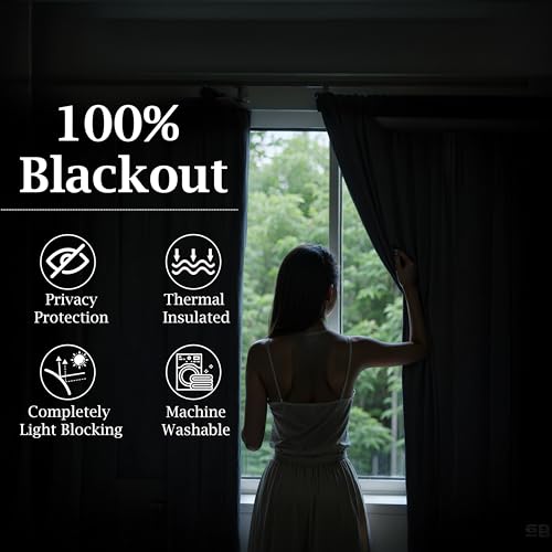 Short Black White Buffalo Plaid Full Blackout Window Curtains with Liner Farmhouse Checkered Geo Pattern Panels Linen Textured Drapes Grommet Window Treatment for Bedroom,Living Room,40"x63"x2