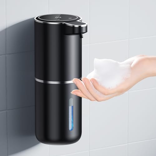 Automatic Soap Foaming Dispenser,380ml Wall Mount Touchless 4 Gear Adjustable Electric Soap Dispenser,USB Rechargeable with Infrared Motion Sensor for Bathroom,Kitchen,Office