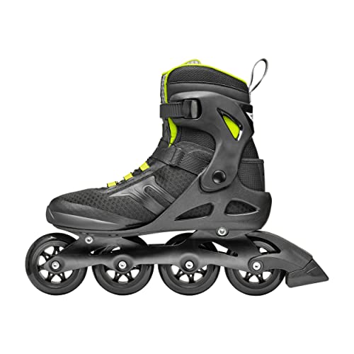 Rollerblade Macroblade 84 BOA, Adult Fitness Inline Skate, Black & Lime, Performance Inline Skates