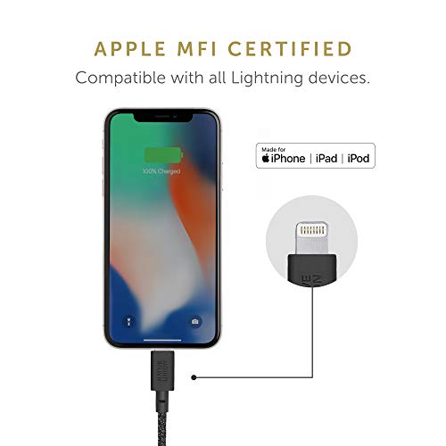 Native Union Belt Cable USB-A to Lightning - 4ft Ultra-Strong Reinforced [MFi Certified] Durable Charging Cable with Leather Strap Compatible with iPhone 14, iPhone 13, iPhone 12 and Earlier (Cosmos)