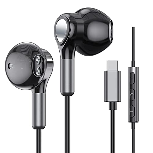 USB C Headphones for Samsung Galaxy S23 Ultra S22 S21 FE S20 A54 A53 USB C Earphones with Microphone in-Ear Headphones Wired Earbuds USB Type C Earphones for iPhone 15 Pro Max iPad Plus Pixel 8 7 6a 5