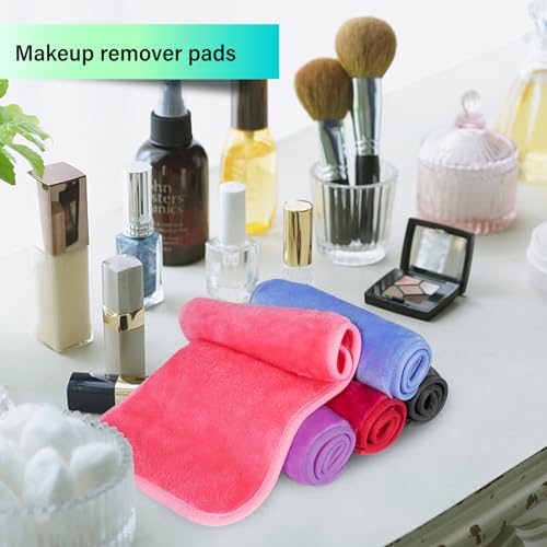 Nugilla Makeup Remover Cloths, 8 Packs Makeup Remover Towels Reusable Face Wash Cloth, Soft Makeup Remover Microfiber Face Cloth for Women