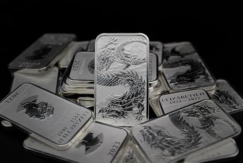 2018 - Present (Random Year) P Lot of (10) 1 oz Silver Bars Australia Perth Mint Dragon Series Rectangular Coins Brilliant Uncirculated with Certificates of Authenticity $1 Seller BU