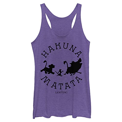 Disney Lion King Hakuna Round Women's Racerback Tank Top, Purple Heather, X-Small