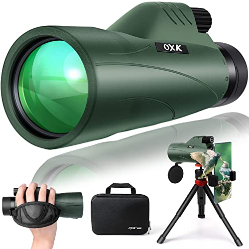 12x56 High Power Monocular Telescope with Smartphone Adapter Tripod Travel Bag, Larger Vision Monoculars for Adults with BAK4 Prism & FMC Lens, Suitable for Bird Watching Hunting Hiking Camping