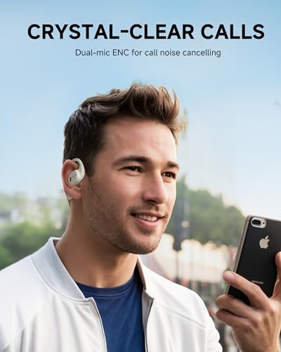 voititio Open Ear Headphones, Wireless Earbuds Bluetooth 5.3 with Ear Hooks for 40Hrs Playtime, Touch Control Air Conduction Sport Headsets IPX6 Waterproof for Walking Running Workout, Beige