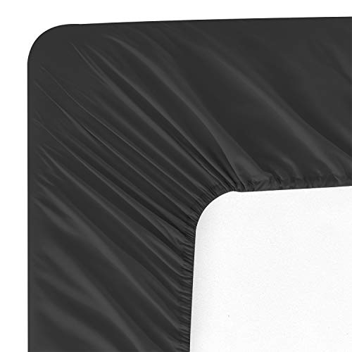 WAVVA Bedding Luxury 3-Pcs Bed Sheets Set- 1800 Deep Pocket, Wrinkle & Fade Resistant (Twin, Black)