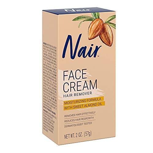 Nair Hair Remover Moisturizing Face Cream, with Sweet Almond Oil, 2OZ