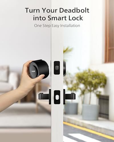 Philips Wi-Fi Smart Lock, Turn Your Existing Deadbolt into a Smart Door Lock, Built-in WiFi, APP Remote Control, Keyless Entry Door Lock, Auto-Lock, Lock Status Logging, Multiple Alarm, Matte Black