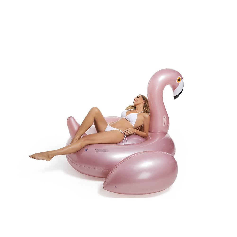 Boryax Giant Inflatable Flamingo Pool Float with Fast Valves Summer Beach Swimming Pool Floatie Lounge Floating Raft Party Decorations Toys for Adults Kids (XL)