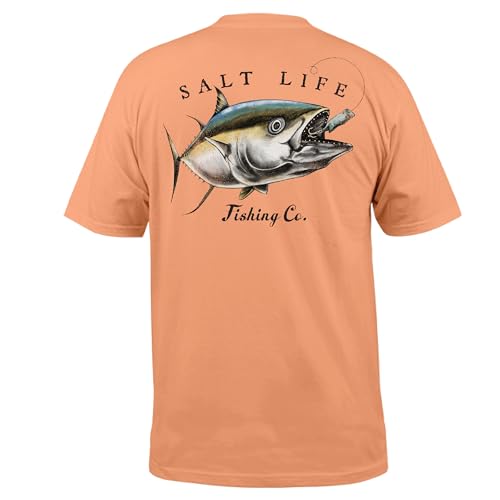 Salt Life Chasing Giants Short Sleeve Tee, Grapefruit, Small