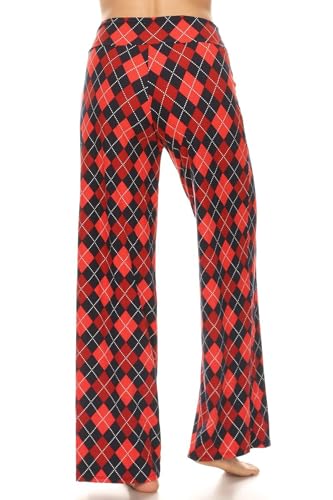 Leggings Depot Women's Print Design Comfy Long Pajama Pants-R555, Purple Galaxy, Large