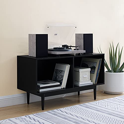 Crosley Furniture Liam Large Vinyl Record Storage TV Stand and Entertainment Center, Media Console, Walnut