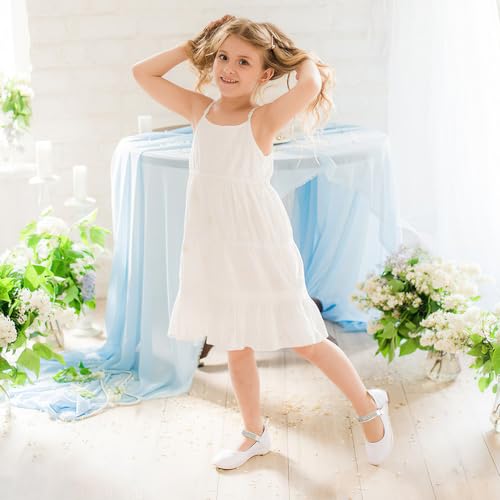 Stelle Girls Dress Shoes Toddler White Flower Girl Low Heels Mary Jane Flat for School Uniform Wedding(Little/Big Kid)(3ML, T02-Red)