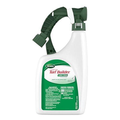 Scotts Liquid Turf Builder Lawn Fertilizer for All Grass Types, Feeds and Waters Lawn at Same Time, 32 fl. oz.