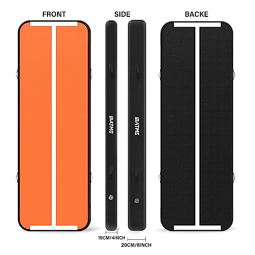 IBATMS Air Tumbling Mat Tumble Track, 4/8inches Inflatable Gymnastics Air Mat for Home Use/Training/Cheerleading/Yoga/Water with Air Pump
