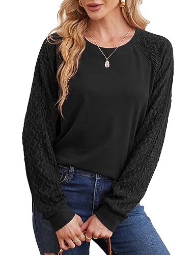 Womens Sweatshirts No Hood Trendy Long Sleeve Tunics or Tops to Wear with Leggings S