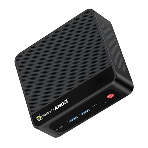 Beelink EQR6 Mini PC, AMD Ryzen 5 6600H(Up to 4.5GHz) 6C/12T, Mini Desktop Computer 16GB DDR5 RAM 500GB NVMe SSD, Mini Gaming PC 4K@60Hz Dual Display/BT5.2/WiFi 6 for Office/Gaming/Home/W11 Pro