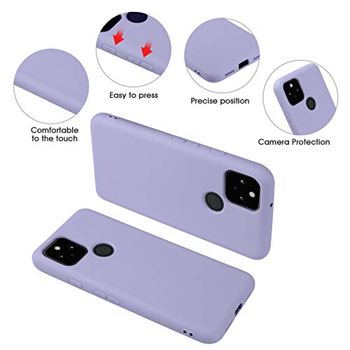 ABITKU Compatible with Google Pixel 4A 5G Case,Slim Silicone Gel Rubber Case Cover (with Microfiber Lining) Full Body Shockproof Design for Google Pixel 4A 5G 6.2 INCH (Clove Purple)