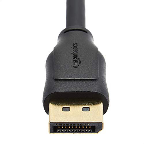 Amazon Basics DisplayPort 1.4 Cable, 32.4Gbps High-Speed, 8K@60Hz, 4K@120Hz, Dynamic HDR and 3D, Gold-Plated Plugs, 3 Foot, Black