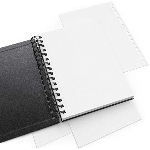 ARTEZA Watercolor Sketchbook Set, 3-Pack, 64 Pages per Book, 5.5 x 8.5 Inches, Black Hardcover Spiral Notebooks, 140-Pound Premium Watercolor Paper for Artists