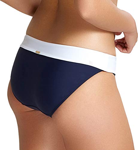 Panache Swim Women's Standard Catarina Fold-Over Bikini Bottom, Midnight/White, X-Small