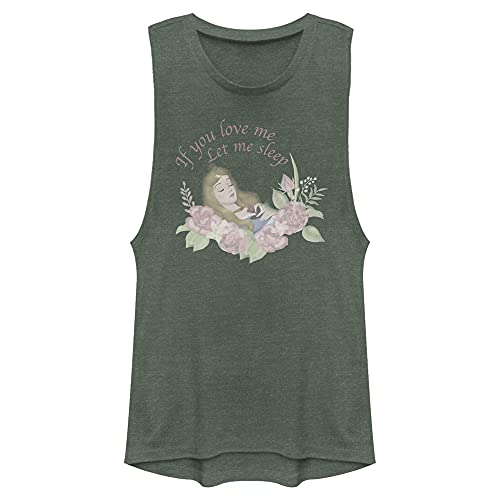 Disney womens Disney Princess Sleeping Beauty Let Me Sleep 3 Festival Muscle T Shirt, Pine Green Heather, X-Small US