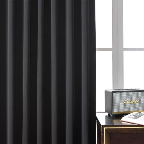 Joydeco Blackout Curtains 96 Inches Long for Bedroom, Curtains 96 Inch Length 2 Panels Set, Room Darkening Curtains & Drapes for Living Room Window (W52 x L96 Inch, Red)