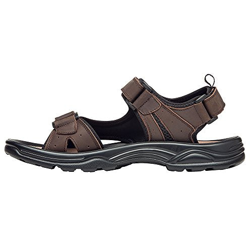 Propét Men's Daytona Flat Sandal, Black, 12