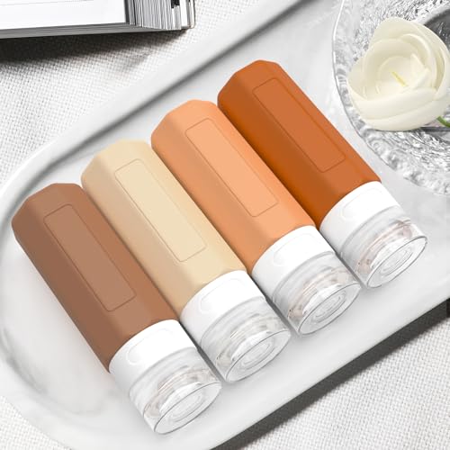 Redfly Travel Bottles for Toiletries, 3oz Tsa Approved Travel Size Containers, BPA Free Leak Proof Travel Containers for Toiletries, Refillable Travel Accessories for Shampoo Conditioner Apricot
