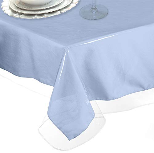 LAMINET Heavy-Duty Deluxe Crystal Clear Vinyl Tablecloth Protector 54" Square